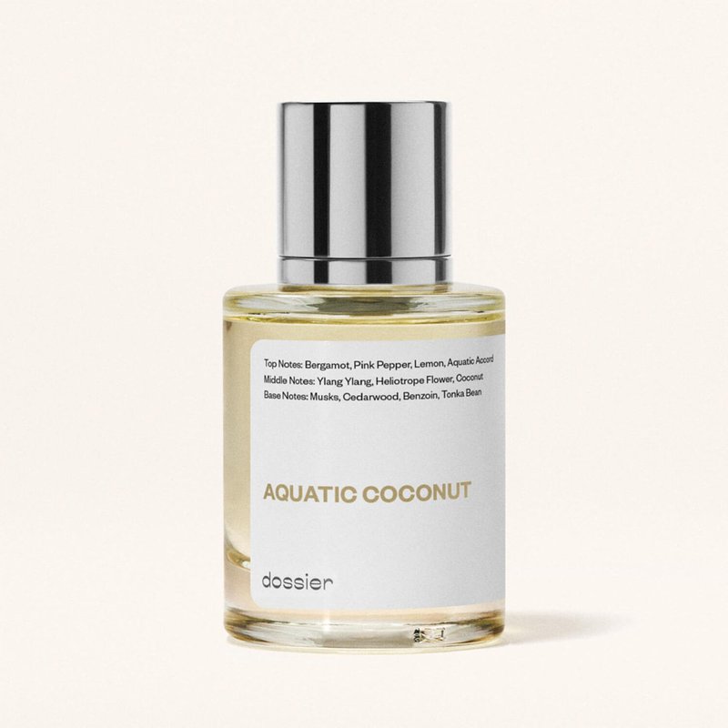 Dossier - Aquatic Coconut - Eau de Parfum - Inspired by Beach Walk - Long-Lasting Fragrance - Unisex - 1.7 fl oz (50ml)