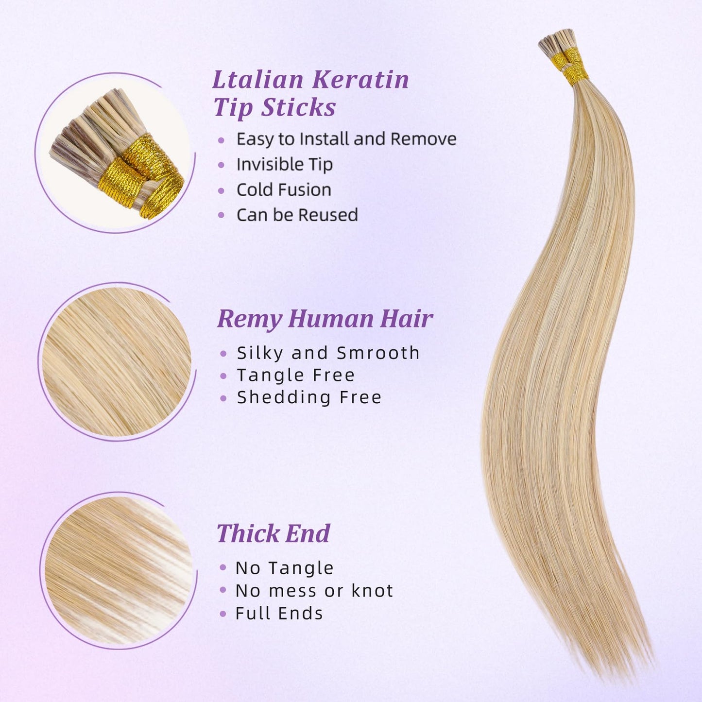 Microlink Hair Extensions Human Hair D7/60 Blonde Brown 30g/Pack Micro Link Remy Hair 22 inch Microbead Micro Loop Hair Extensions Real Human Hair Soft and Glossy Longer Life