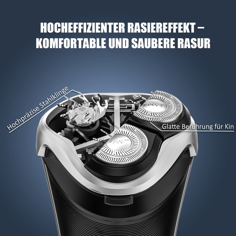 Electric Shaver for Men - MAX-T Quick Rechargeable Wet/Dry Rotary Razor with Pop-Up Trimmer & LED Display | IPX7 Waterproof