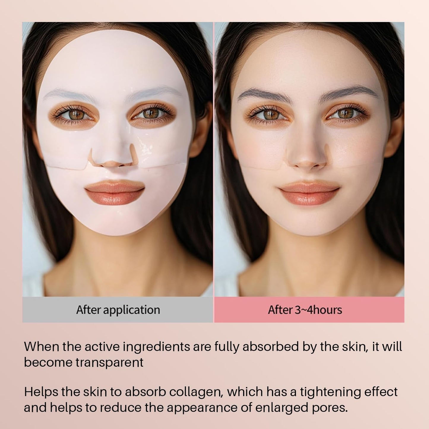 JUST Junly Bio-Collagen Face Mask Sheets, 5-Pack Hydrating, Moisturizing & Brightening Skincare for Glowing Skin, Anti-Aging Sheet Masks for All Skin Types, Deep Nourishing Facial Treatment