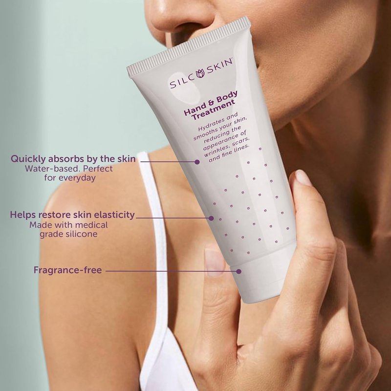 Silcskin Hand And Body Treatment Lotion - Water-Based Formula for Crepey Skin & Fine Lines | 4 Oz