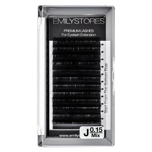 EMILYSTORES Lash Extensions 0.15mm Thickness J Curl Mixed Sizes 8-14mm Length Individual Volume Natural Eyelashes For Eyelash Extensions(0.15,J,Mixed 8-14mm)