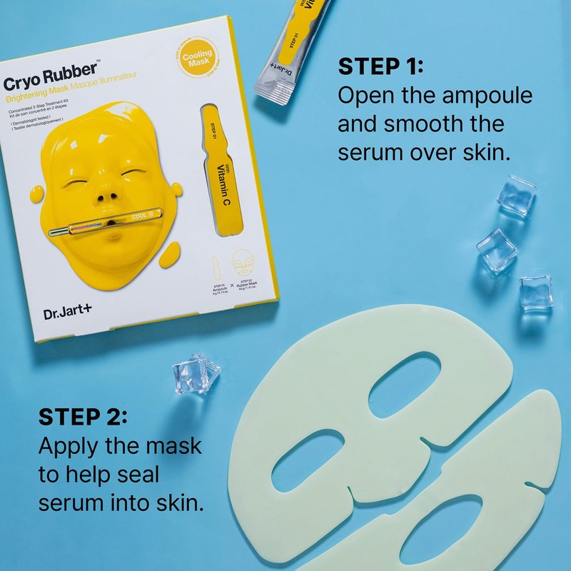 Dr.Jart+ Cryo Rubber Brightening Korean Face Mask with Niacinamide| Korean Skin Care | Travel Size (Pack of 2)