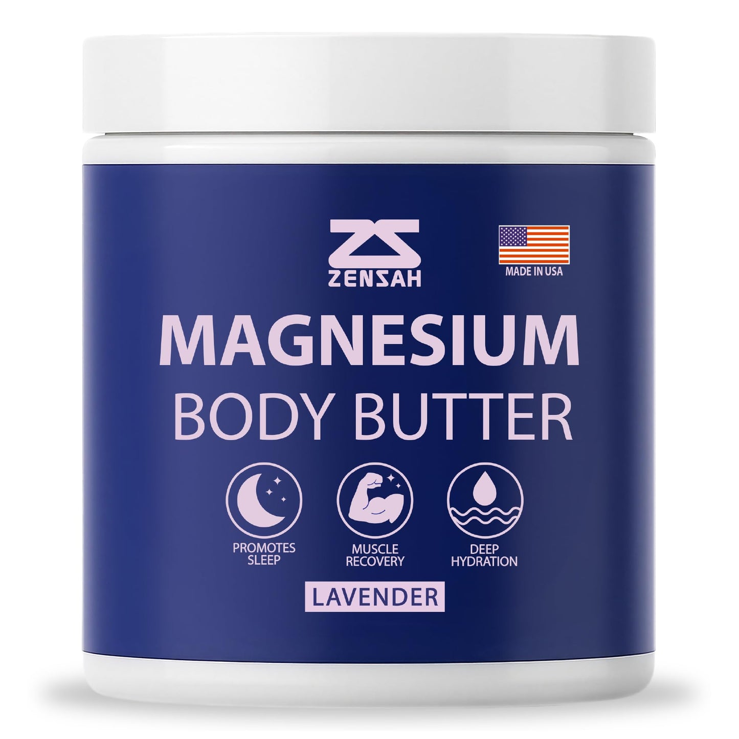 Zensah Magnesium Body Butter for Athletes - Muscle Recovery Cream with Lavender and Menthol, Workout Gifts for Men, Enhance Sleep, Muscle Soreness Relief for Runners Gift Basket
