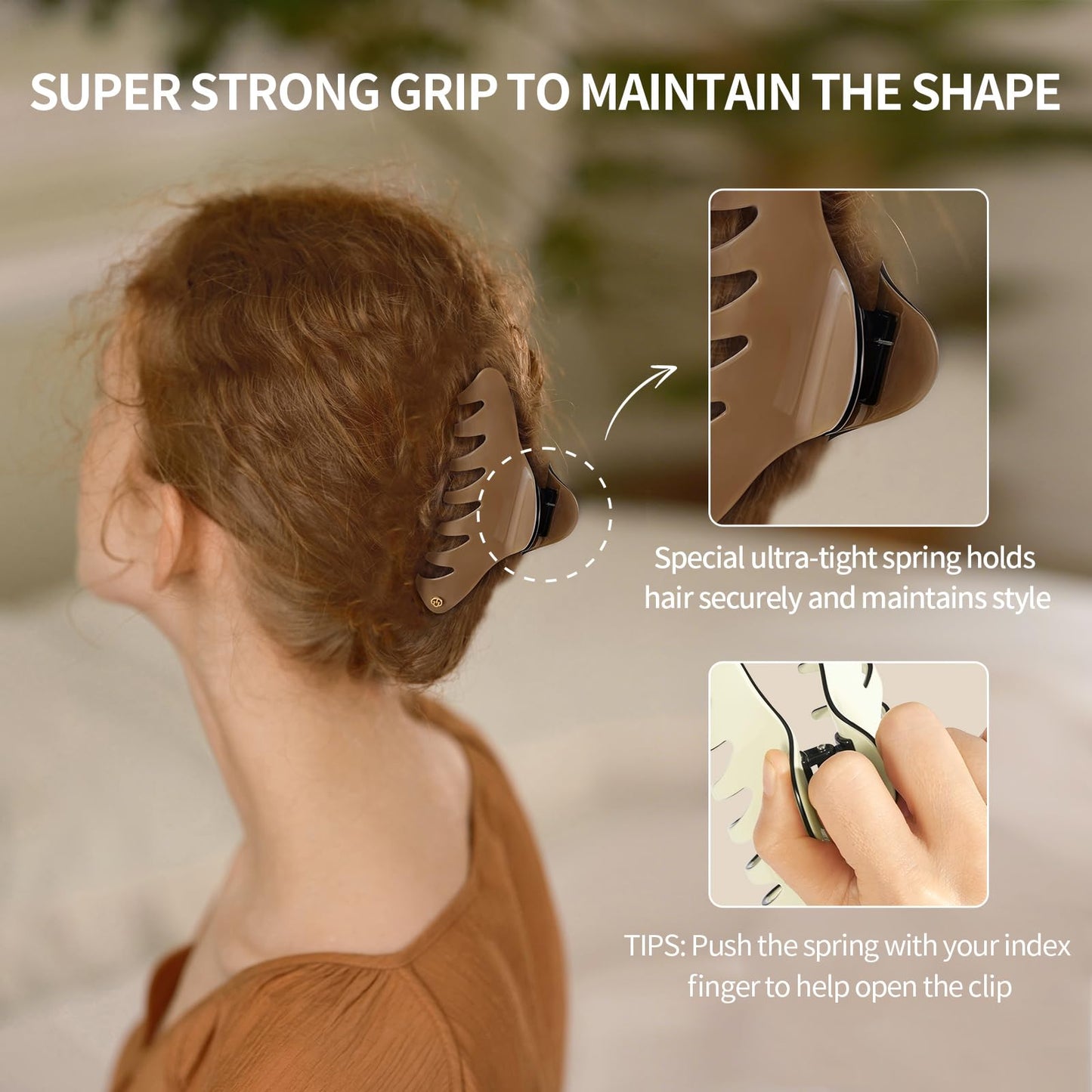EVITA PERONI Large Hair Clips for Women 4.7 Inch Hair Claw Clips for Thin Thick Curly Hair Big Clips Strong Hold jaw clips Hair Accessories