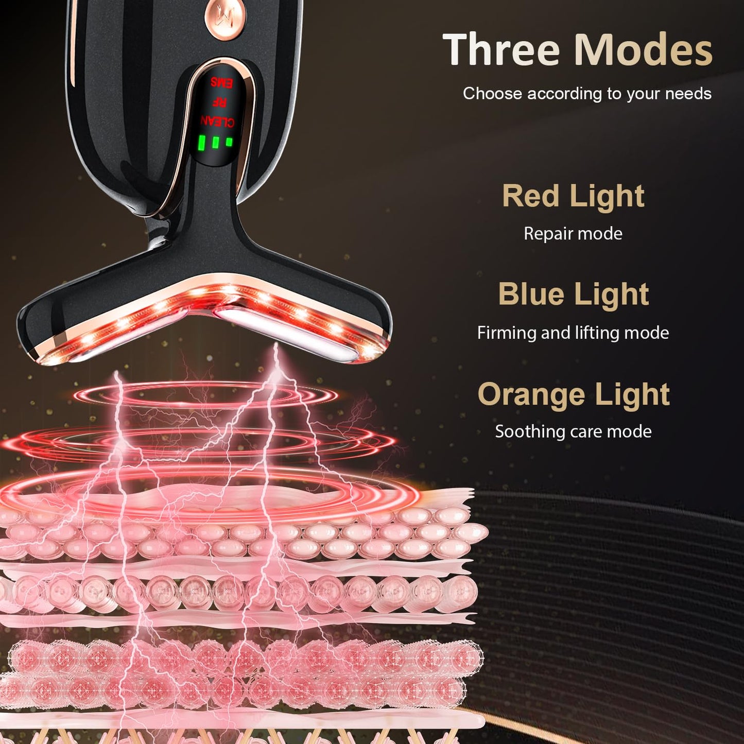 7 in 1 Multifunctional Facial Massager, Red Light Therapy for Face with 7 Modes, Face Lift Device, Portable Facial Massager for Wrinkles,Neck&Skin Care