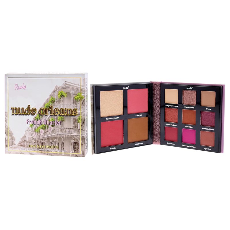 Nude York Face & Eye Palette - 9 Eyeshadows & 4 Blush Shades | Vegan, Cruelty-Free Natural Glam Makeup