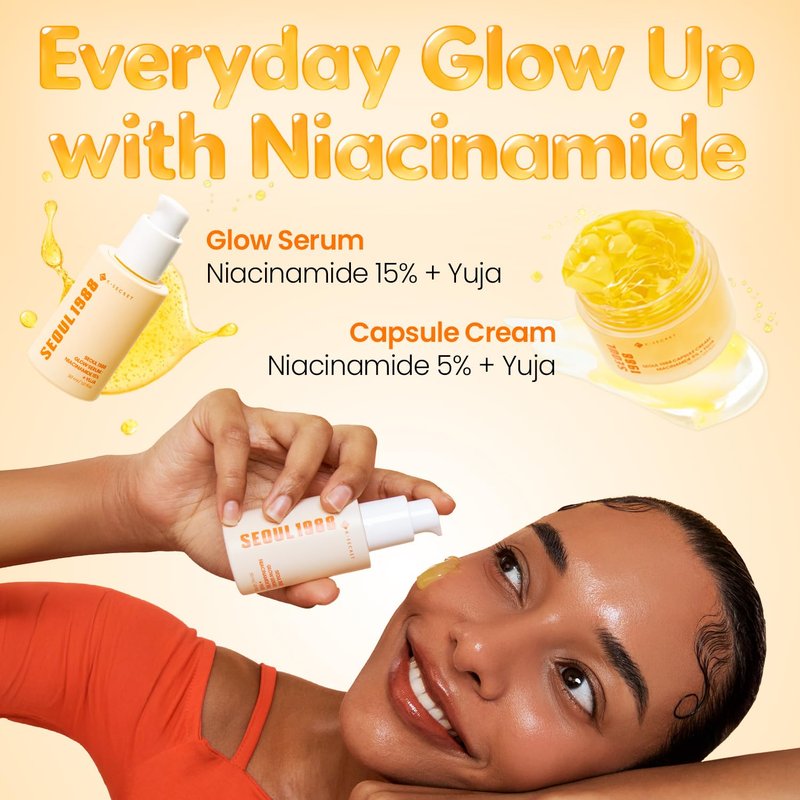 K-SECRET SEOUL 1988 Niacinamide Capsule Cream – Hydrating Face Moisturizer with 5% Niacinamide and Yuja | Vitamin C Capsule Cream for Dark Spots, Uneven Skin Tone | Korean Skincare, 50ml / 1.69 fl oz