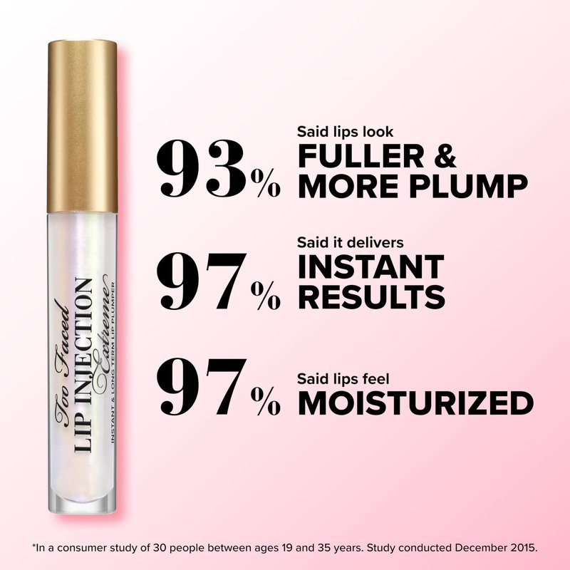 Too Faced Lip Injection Extreme Lip Plumper Gloss | Hydrating, Glossy, & Helps Volume Appear Fuller Over Time, 0.14 Fl Oz, Original