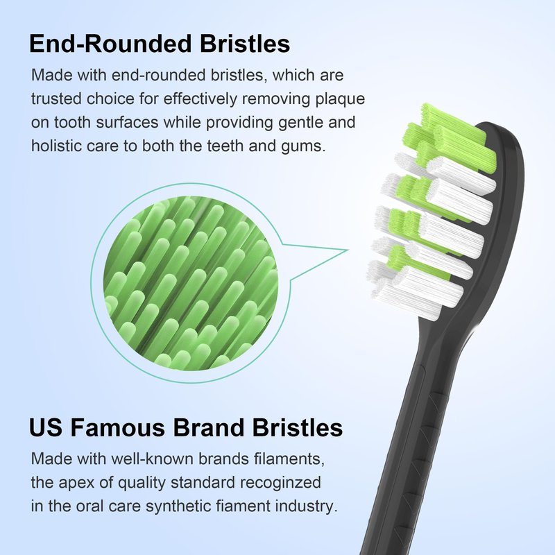 Feihead Replacement Toothbrush Heads Compatible with Philips Sonicare One Electric Toothbrush，Brush Head 10 Pack for HY1100 for HY1200 for BH1022,5black+5white