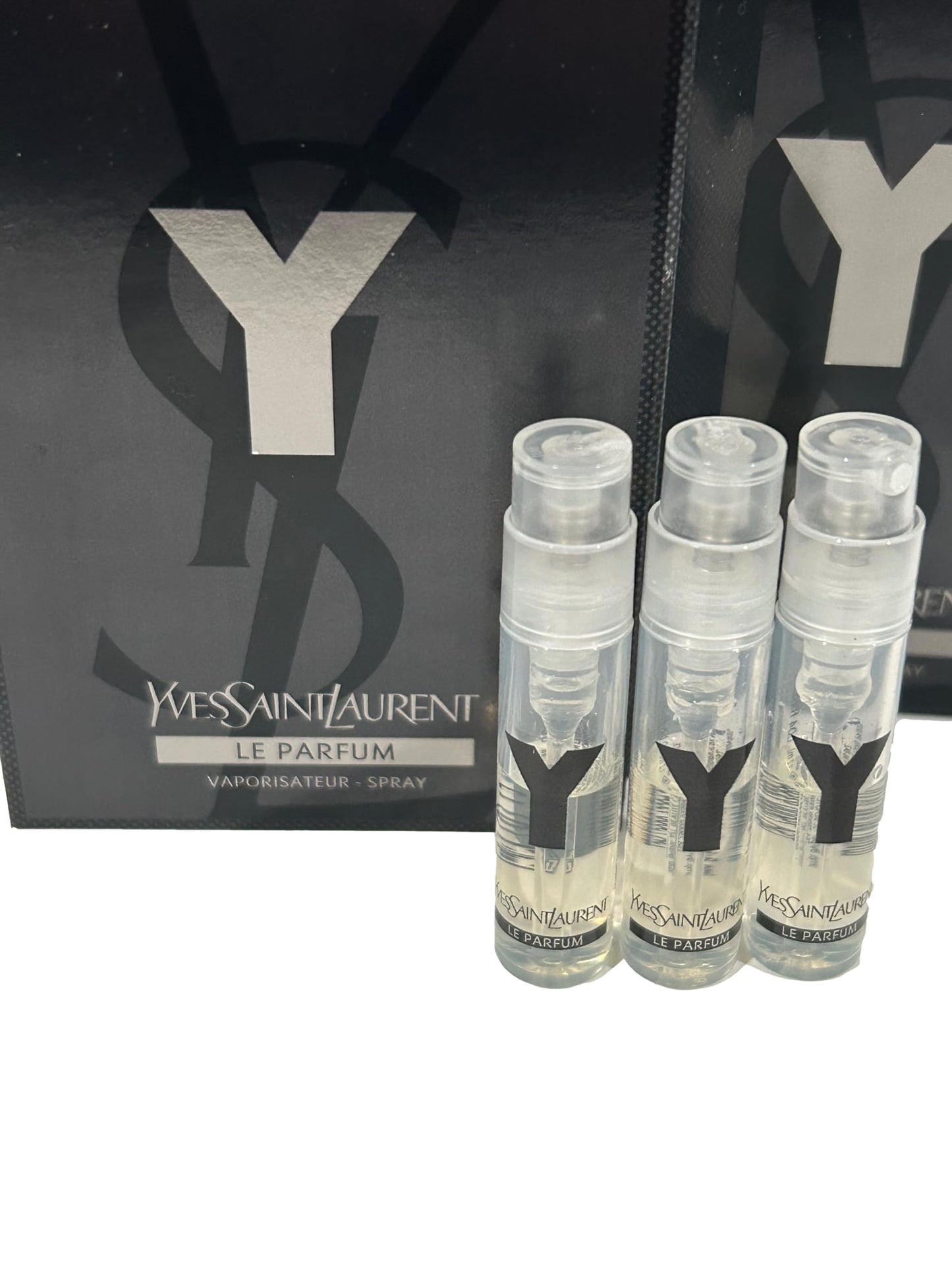 Yves Saint Laurent YSL Y LE PARFUM Men Sample Perfume Spray Trial Size Partially Filled Vials 1.2 ml / 0.04 fl oz (set of 3)