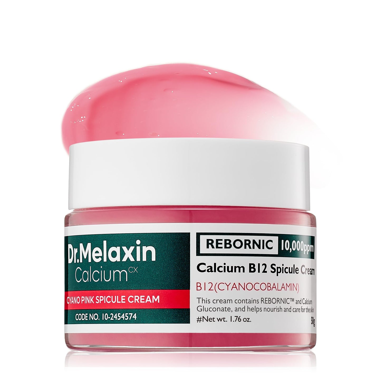 Dr.Melaxin Cyano Pink Spicule Cream with Calcium & Vitamin B12, Spicule Treatment for Dark Circles & Fine Lines, Niacinamide for Hydrating & Firming, 1.69 fl.oz