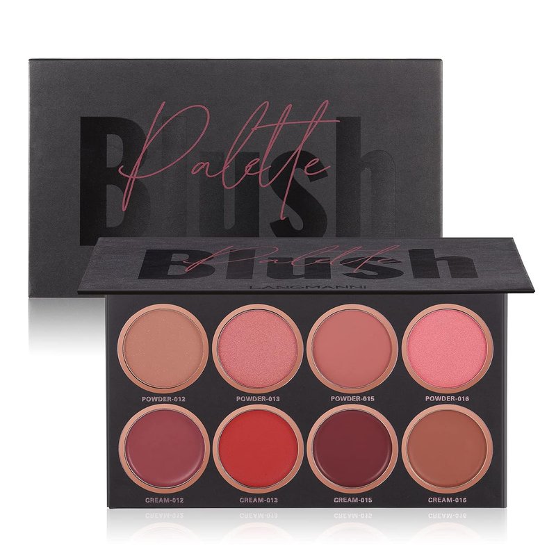 Blush Makeup Palette - 8 Color Matte & Shimmer Blush and Highlighter Set | Mineral Contour Makeup