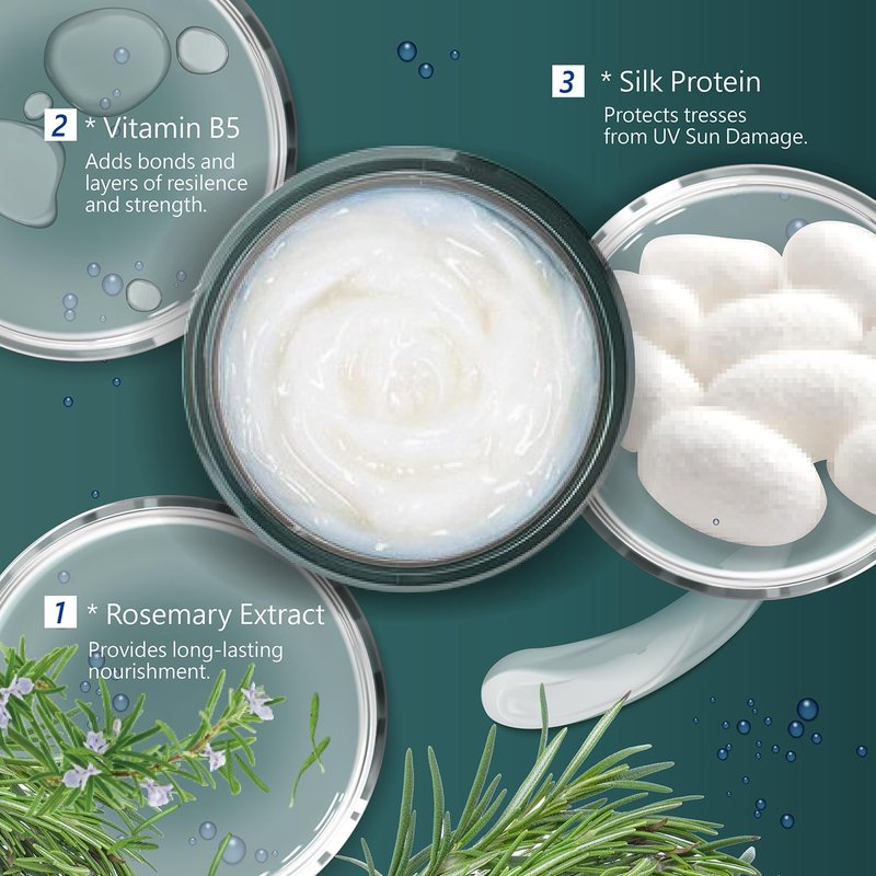 SH-RD Protein Cream - Leave-In Conditioner for Dry, Damaged Hair | 2.71oz with Rosemary Extract & Silk Protein