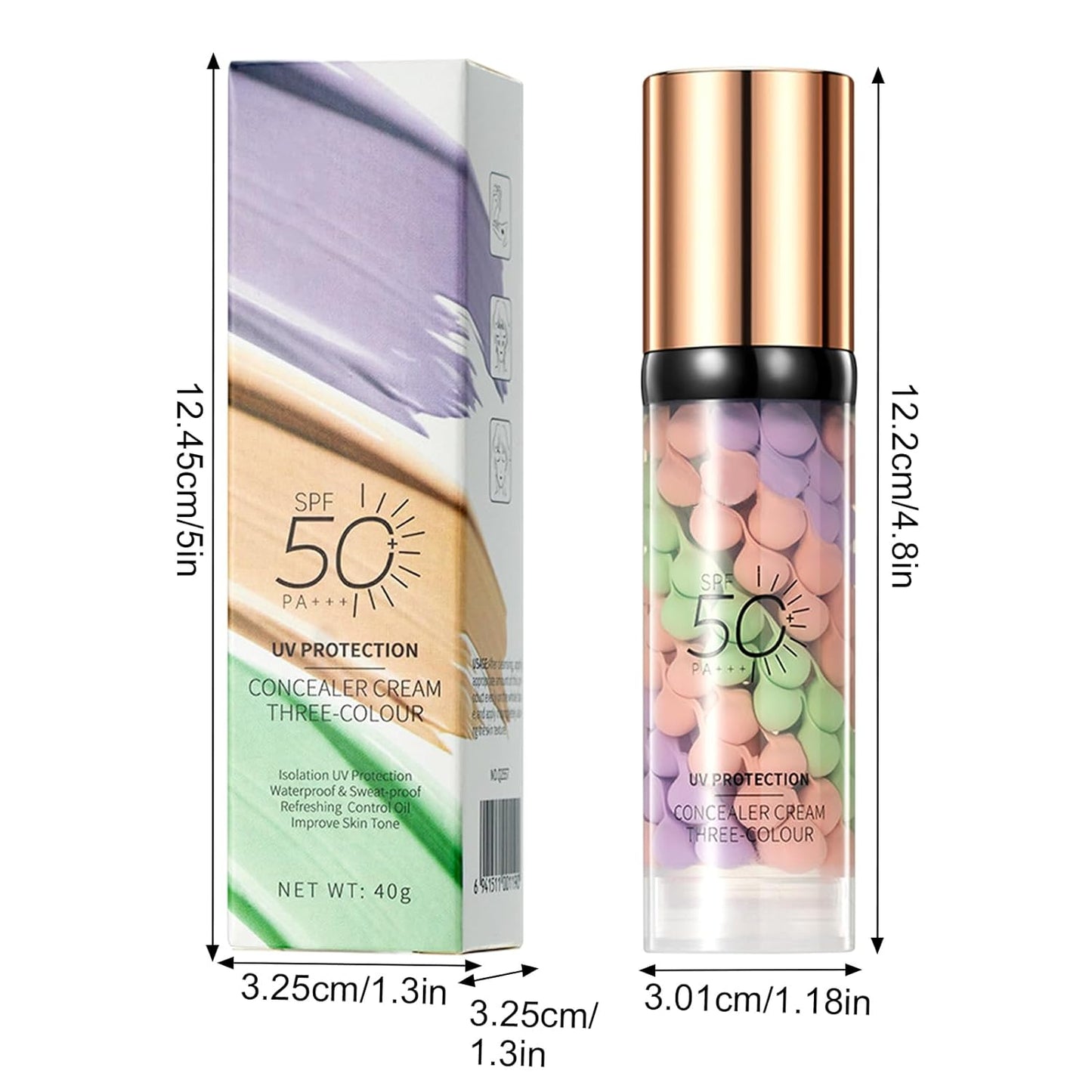 3 In 1 Face Primer with SPF 50 | Tone Adjusting, Oil Control, Moisturizing Serum for Bright Skin