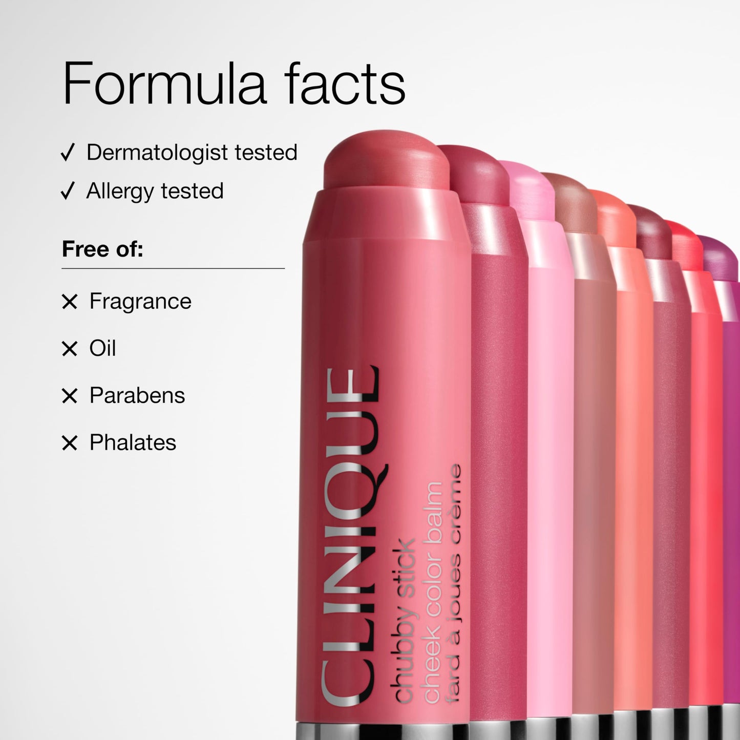 Clinique Chubby Cream Blush Stick Cheek Colour Balm | Blush For Cheeks | Long Lasting + Buildable | Create A Healthy Looking Glow | Perfect For Travel, Roly Poly Rosy