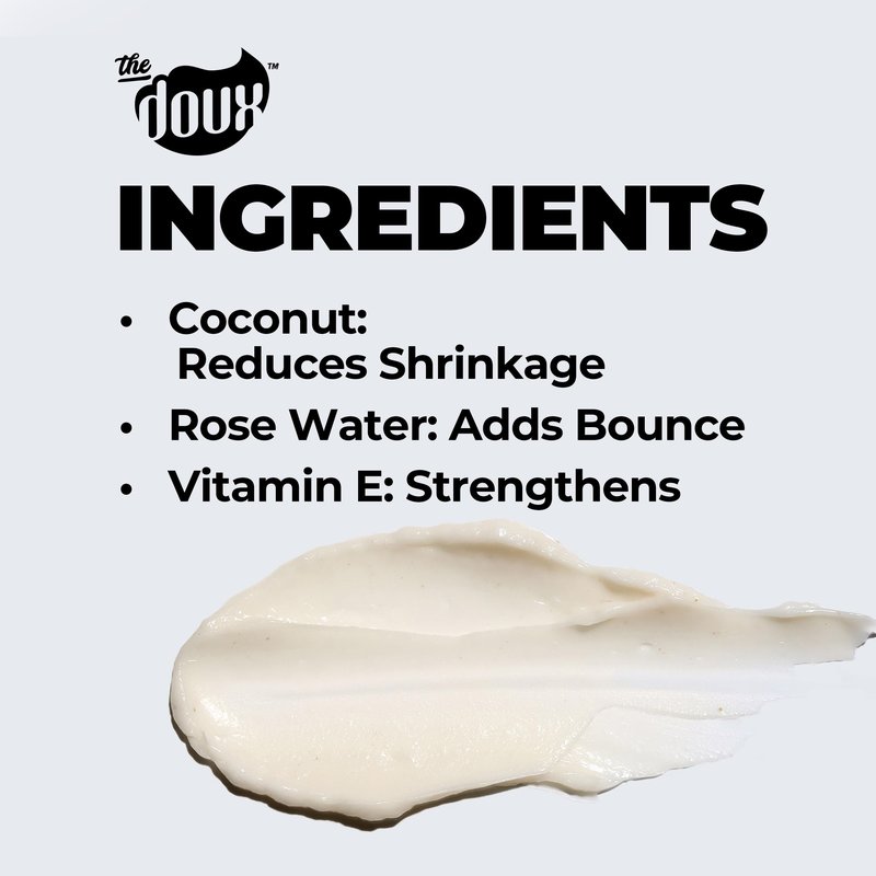 The Doux C.R.E.A.M. Twist & Curl Cream – Curl Defining Cream with Coconut & Avocado Oils for Curly Hair – Frizz Control & Long-Lasting Moisture for Twist Outs, Natural Styles, and Textured Hair Types
