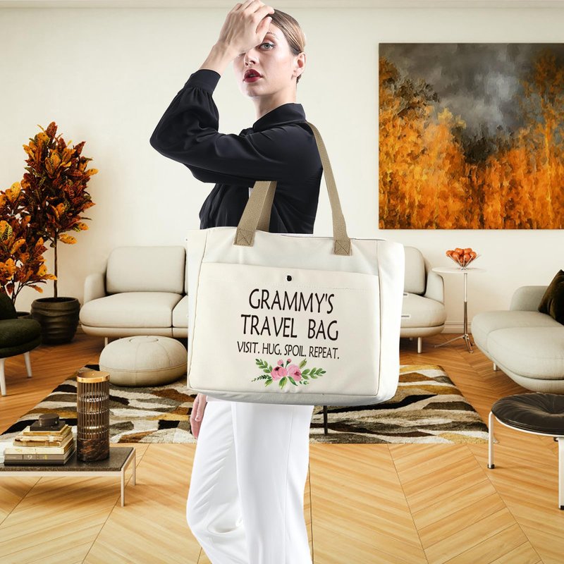 WCGXKO Grammy Mother’s Day Gift Grandma Birthday Gift Tote Bag Travel Bag For Grammy (MMY TB)