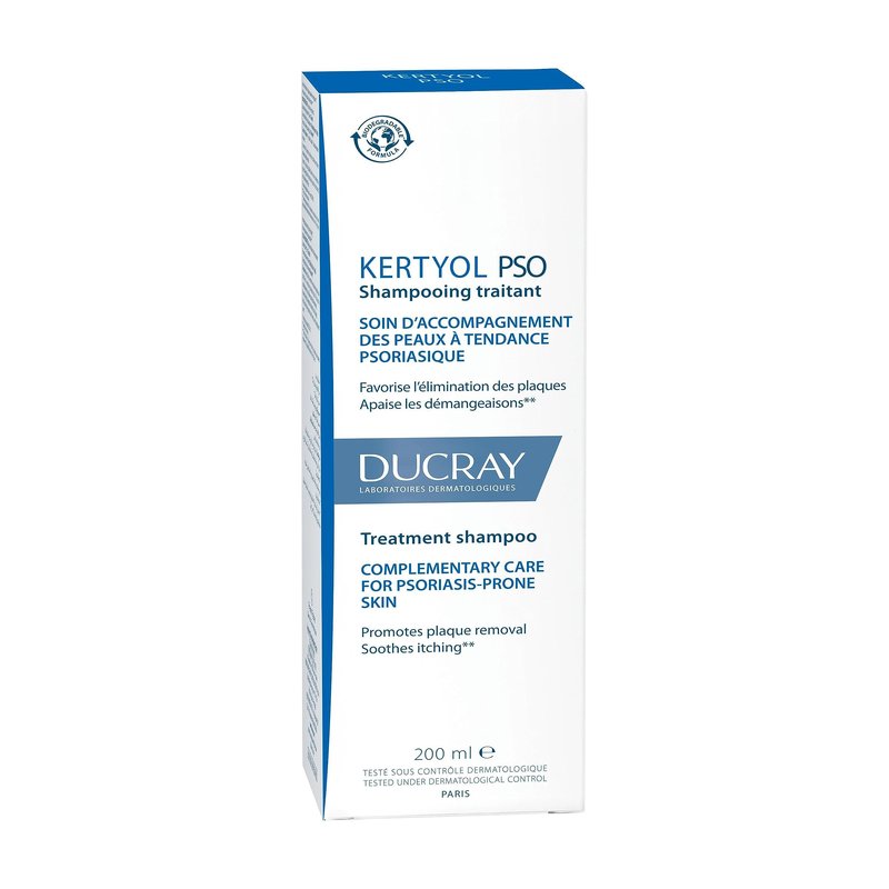 Ducray Kertyol P.S.O. Shampoo, Scalp Prone to Psoriasis, Micronized Sulfur, Salicylic Acid, Soothes Red, Irritated Scalp, 6.7 oz.