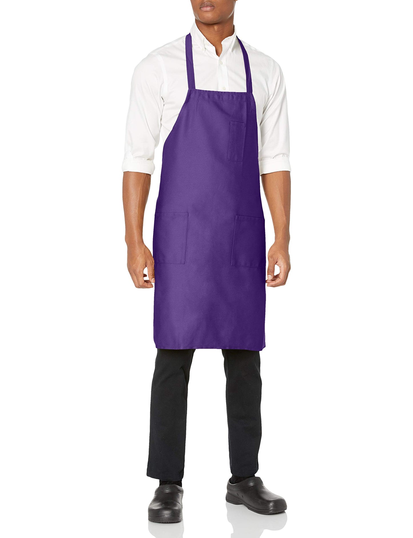 Uncommon Threads Unisex Bib Apron 3 Pockets, Purple, One Size