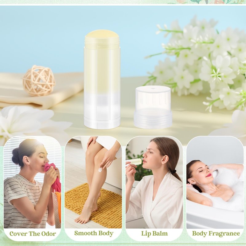 Teenyyou 30 Pcs 60ml/2oz Empty Deodorant Containers Twist Up Filling Bottle Refillable Plastic Deodorant Holder Tube for Homemade Lipstick Sunscreen Balm Lotion Bar (Translucent)