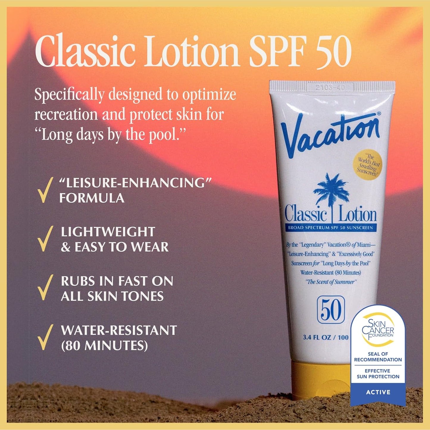 SPF 50 Sunscreen Lotion - Invisible, No White Cast, Water-Resistant | Travel Size, 3.4 Fl Oz (Pack of 3)