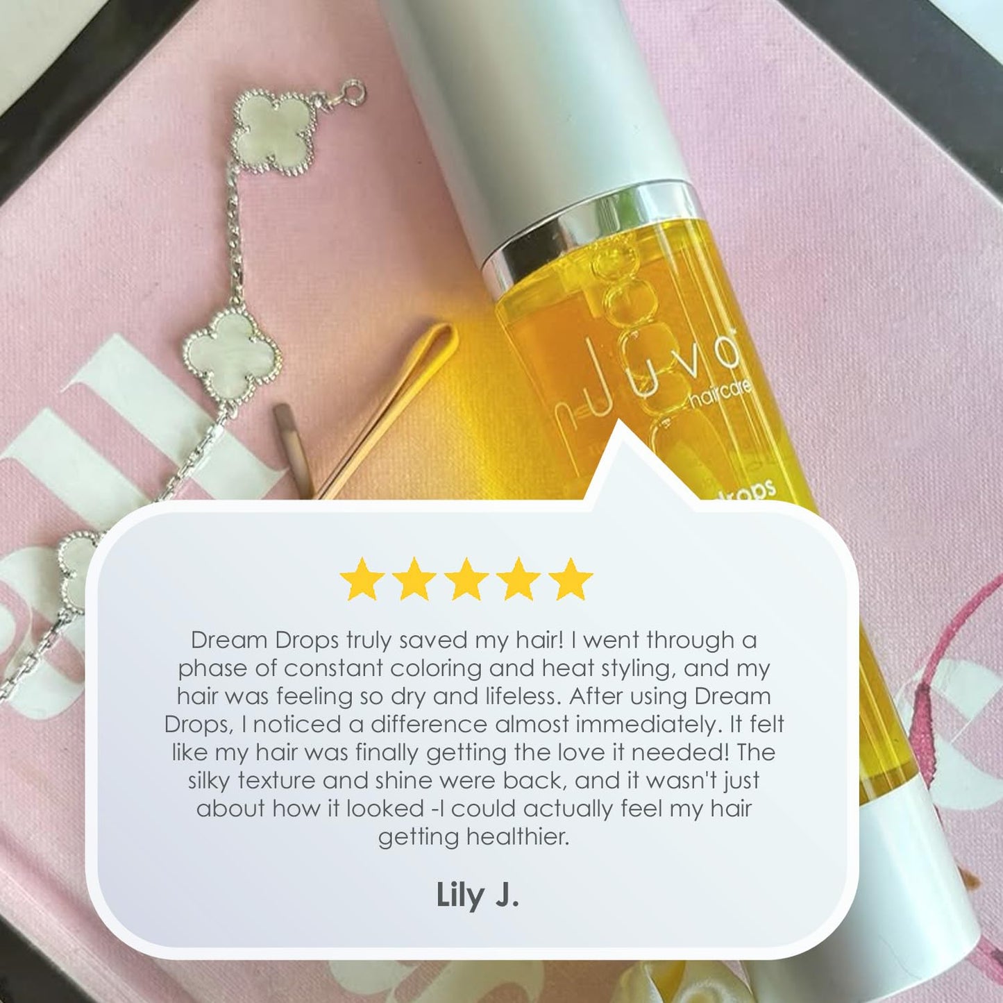 Nuuvo Dream Drops Hair Oil - 1.7oz, Lightweight Hydrating Treatment with Castor, Jojoba, Avocado & Argan Oil - Heat Protectant Detangling Serum for Dry, Damaged or Frizzy Hair for Shine & Strength
