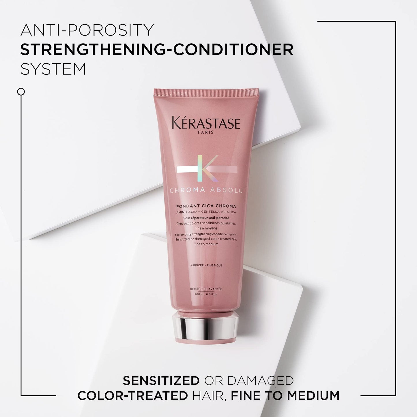 Kerastase Chroma Absolu Cica Chroma Strengthening Conditioner For Sensitive or Damaged Hair - Anti-Porosity, Improves Hair Health and Preserves Color Vibrancy With Lactic Acid, 6.8 Fl Oz