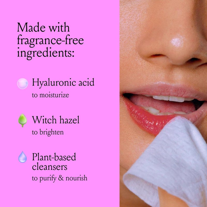 Billie Wonder Wipes - Makeup-Removing Face Wipes with Hyaluronic Acid & Witch Hazel | 25 Count