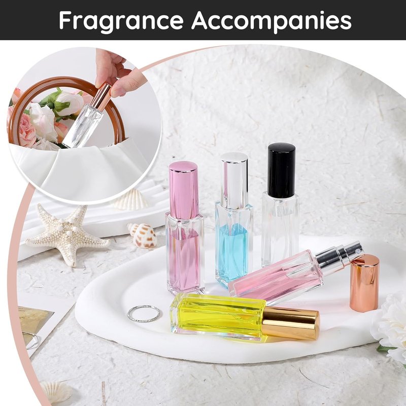 **40pcs 10ml Glass Perfume Atomizer Sprayers - Refillable Fine Mist Travel Bottles with Transfer Tool**