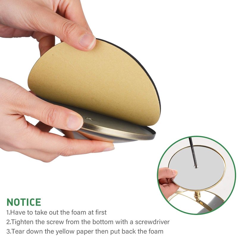Nicesail Tabletop Makeup Mirror, Double-Side 1X-10X, 360 Swivel Magnifying Mirror for Table Desk Make up Vanity, No Light Antique Bronze (8 Inch, 10X)