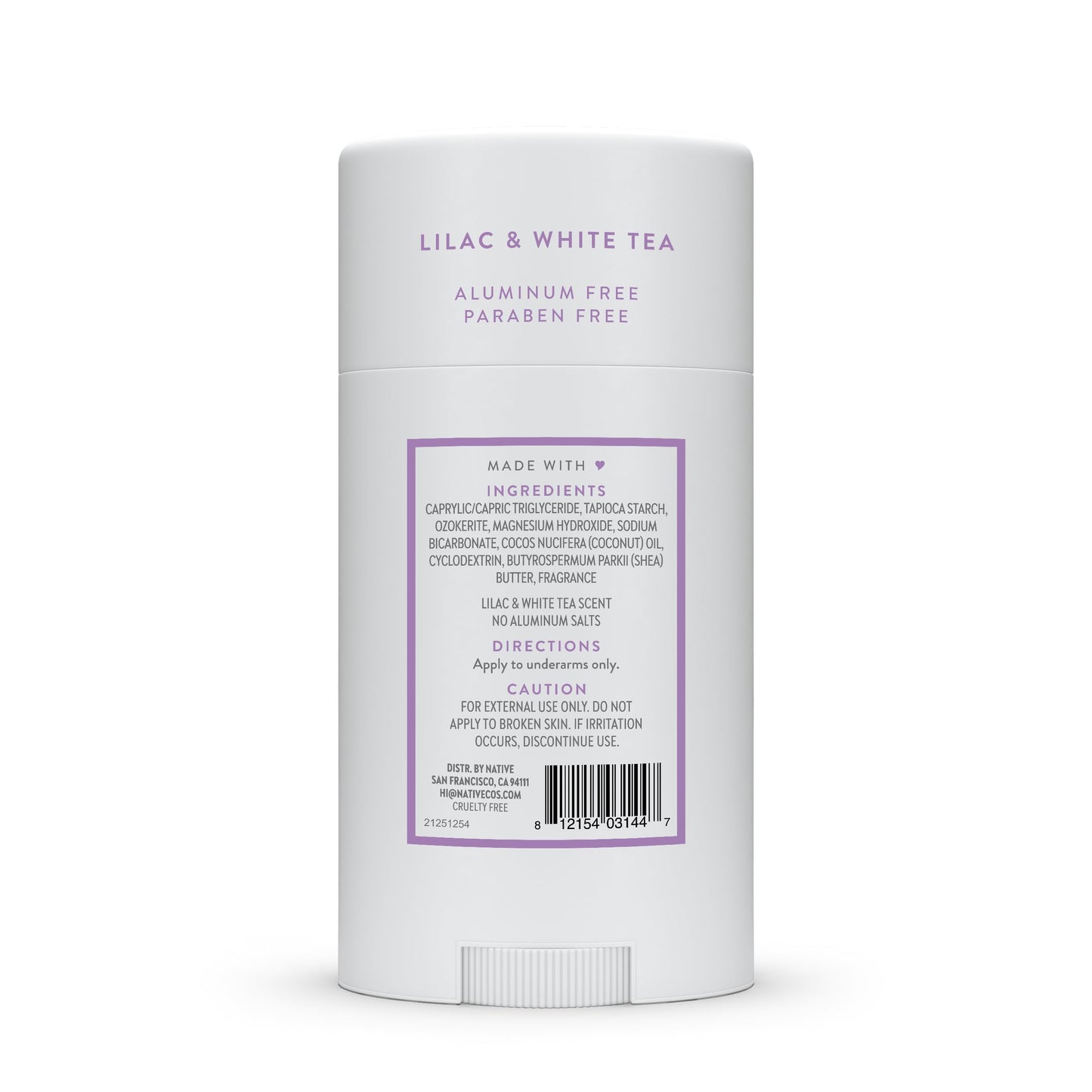 Native Deodorant Contains Naturally Derived Ingredients, 72 Hour Odor Control, Deodorant for Women and Men, Aluminum Free, Lilac & White Tea 2.65oz