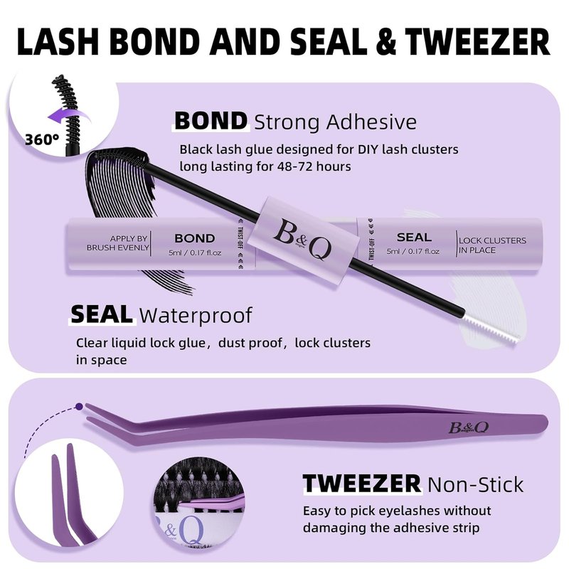 Volume Lash Clusters Kit - 280PCS 3D Wispy DIY Eyelash Extensions with Bond, Remover & Tweezers | Thick Individual Lashes