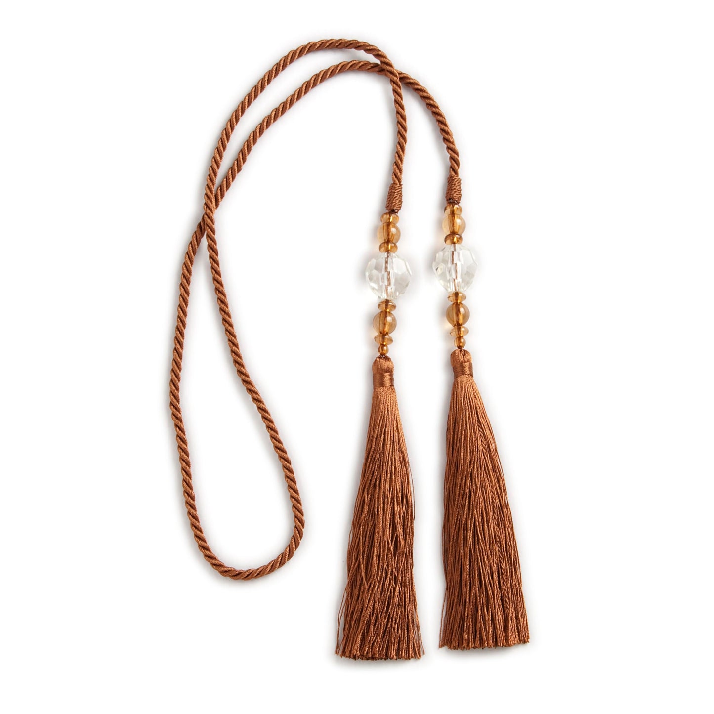 Kenney KN99717 Small Decorative 22" Beaded Rope Tassel Tieback for Curtains and Drapes, 1-Pack, Cinnamon