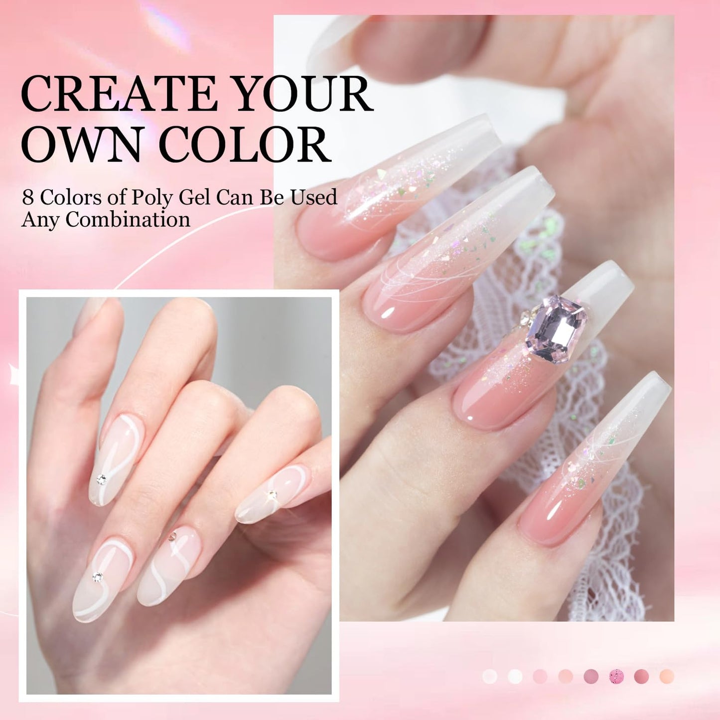 Acrylic Nail Kit with Everything for Beginners included Drill Light Gel Nail Polish Extension Gel Nail Art Decoration Tools for Salon Starter Home Salon