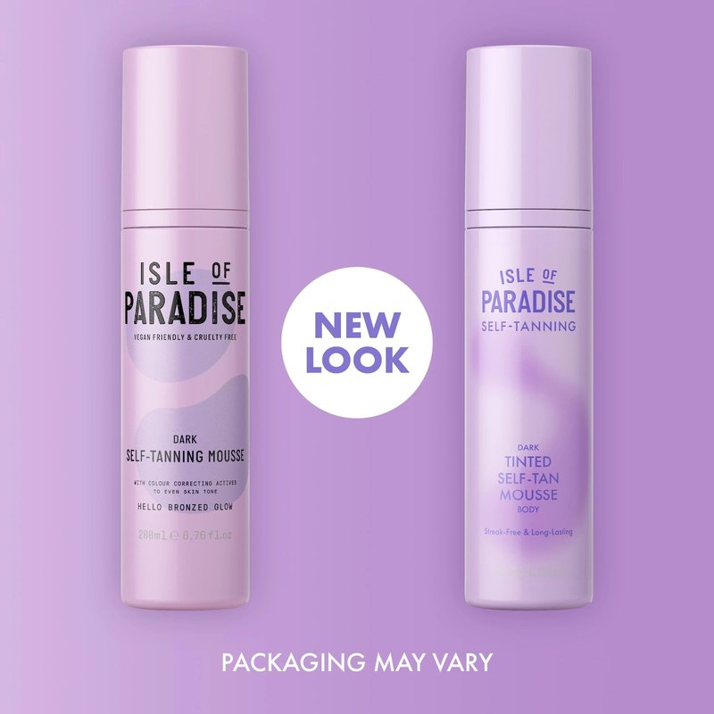 Isle of Paradise Tinted Self Tanning Mousse- Dark, Streak-Free Self Tanner, Natural-Looking & Lasts Up to 7 Days, Vegan & Cruelty Free Sunless Tanning Foam Mousse, 6.76 fl oz.