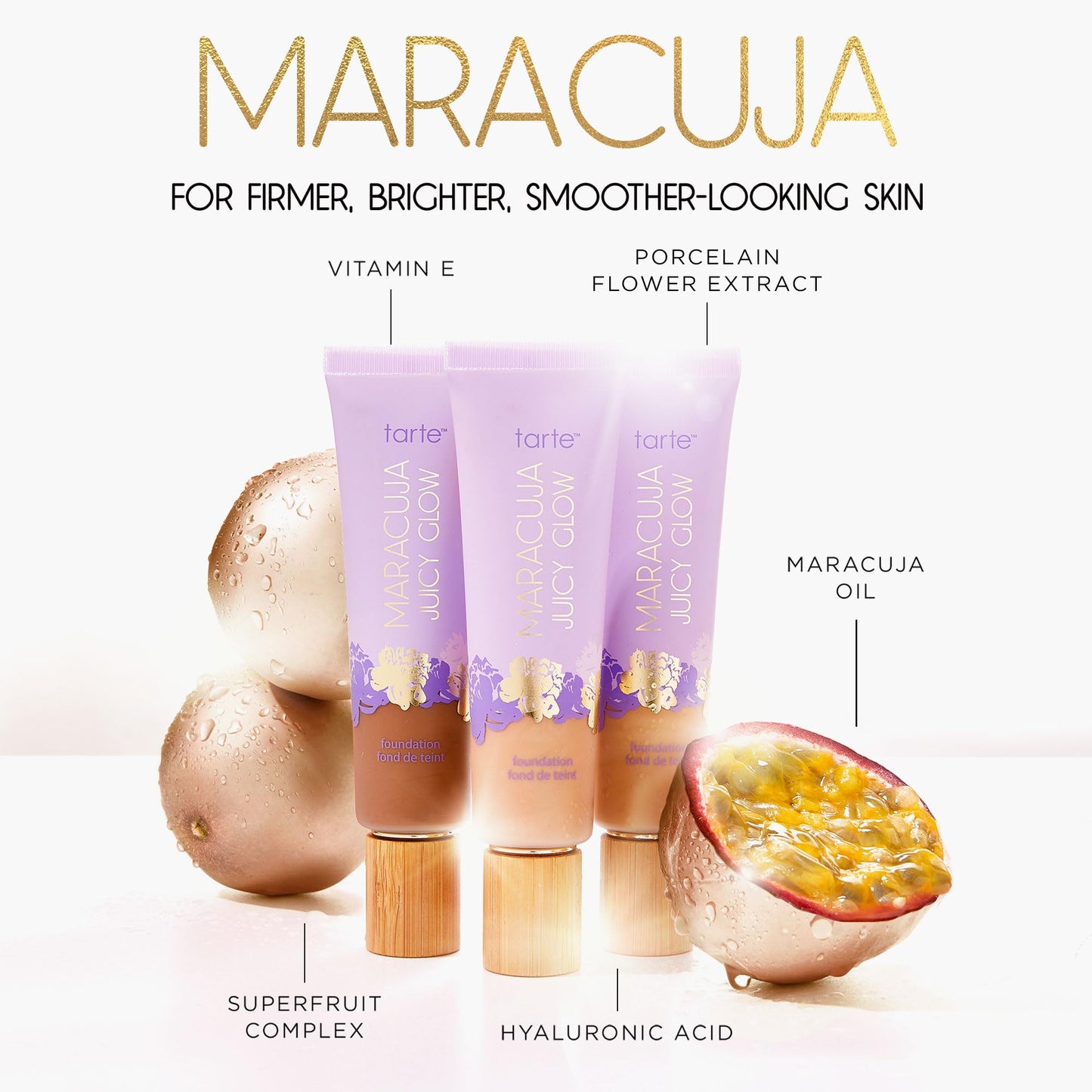 tarte maracuja juicy glow tint – Lightweight Tinted Moisturizer with Hyaluronic Acid for Radiant Skin, Buildable Medium Coverage, Waterproof, Vegan, Cruelty-Free, full size, 24N light neutral