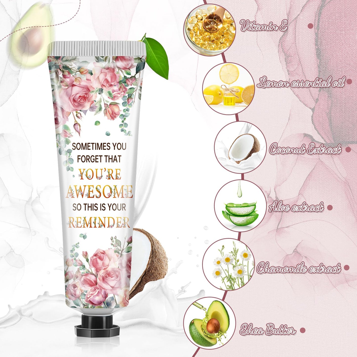 Swiffen 48 Sets Inspirational Hand Cream Gifts for Women Bulk, Teacher Appreciation New Job Gift Bridal Wedding Favors for Lady Friend Coworker, Travel Size Lotion for Women Birthday with Organza Bags