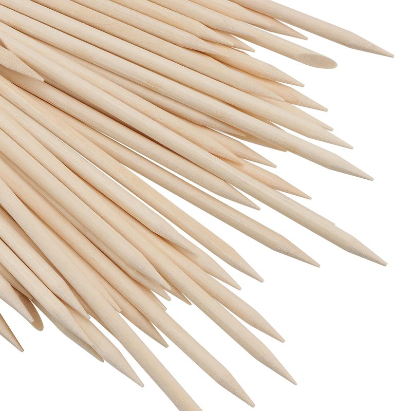 LEXININ 1500pcs 4.5 Inch Orange Wood Nail Sticks, Wooden Cuticle Pusher Sticks, Doubled Sided Wooden Stick for Manicure, Pedicure