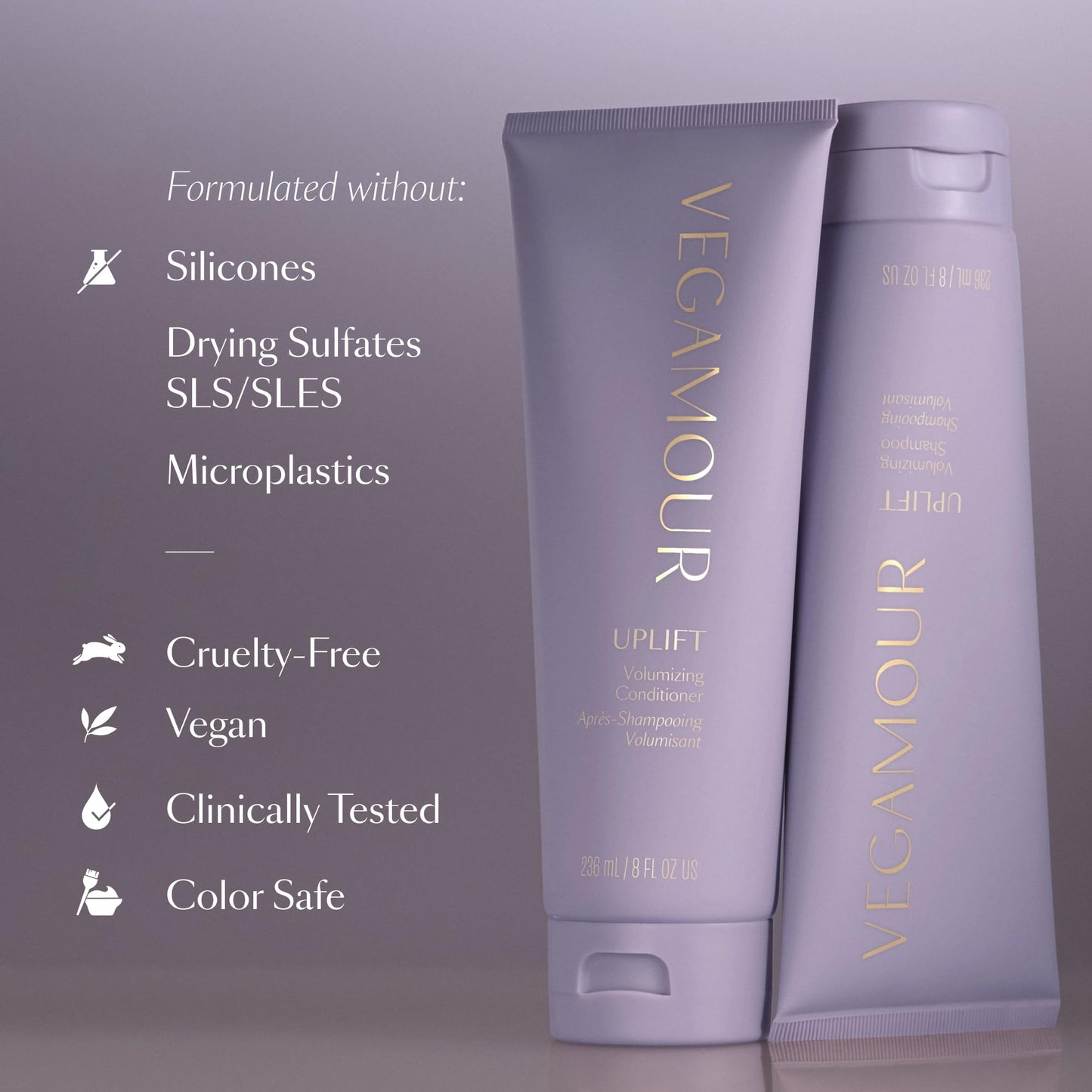 VEGAMOUR UPLIFT Volumizing Conditioner For fine, flat & thinning hair, Provides Volume & Resists Humidity, Non Sticky Formula, Bouncy Soft Hair