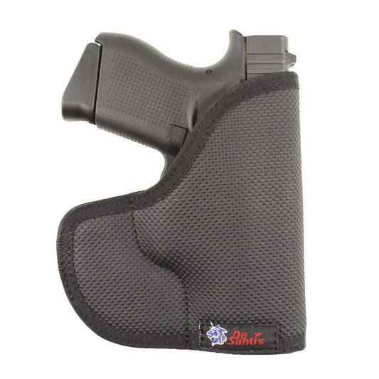 DeSantis Nemesis Pocket Holster - Pocket Holster for Concealed Carry, Pistol Holster, Fits the Glock 42 w/ or w/out Reflex Sight - Ambidextrous, Black