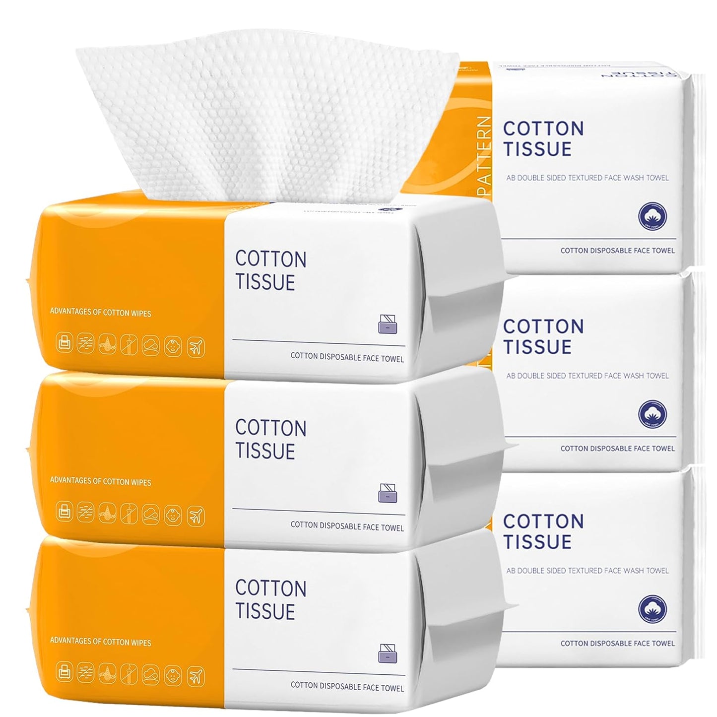 Ultra Thick Disposable Face Towels - 6 Pack Facial Wash Cloths for Sensitive Skin | Soft & Absorbent