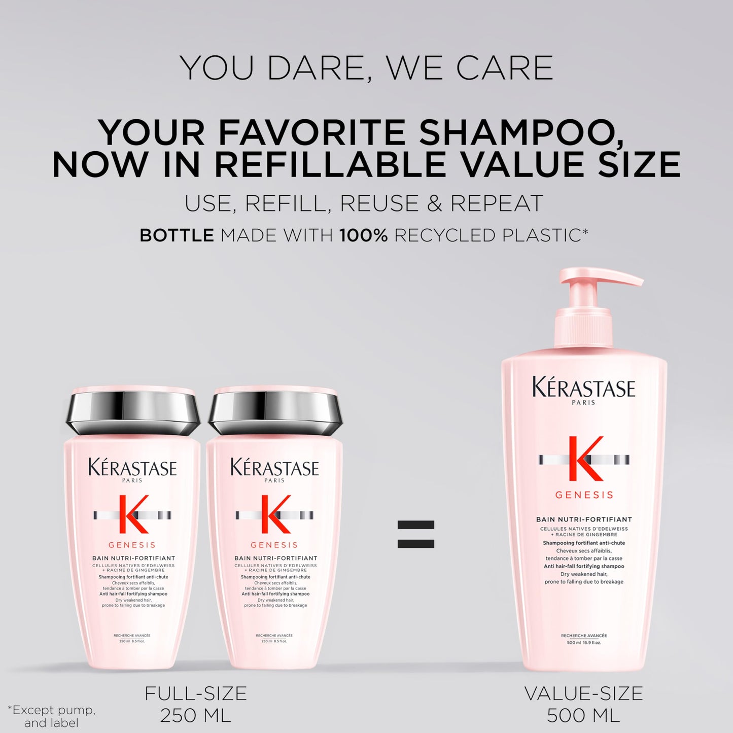 Kerastase Genesis Strengthening Nutri-Fortifiant Shampoo - For Weak or Damaged Hair, Detangles & Hydrates, For Normal to Dry Hair, 16.9 Fl Oz