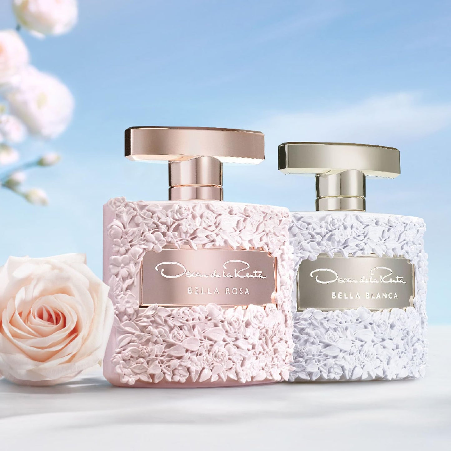 Oscar de la Renta Bella Blanca Eau de Parfum 3 Piece Gift Set for Women - 3.4 Fl. Oz., Travel Spray 0.5 Fl. Oz., and Body Lotion 3.4 Fl. Oz.