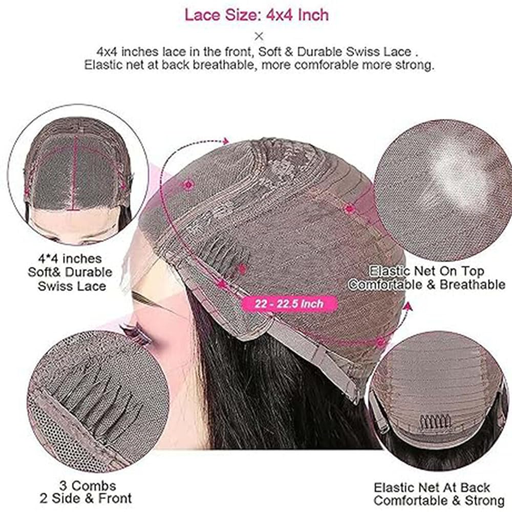 Lagalaga 18 Inch Color P4/27 Body Wave Wigs Human Hair Highlight Blonde Wis 200% Density Highlight Lace Frontal Wig 4x4 Lace Closure Wig Human Hair Pre Plucked For Black Women