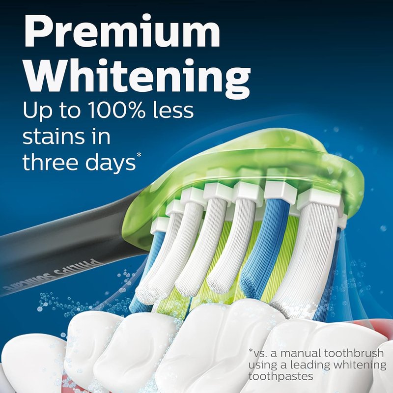 Philips Sonicare W3 Premium White Replacement Toothbrush Heads - 4 Pack, Black, HX9064/95