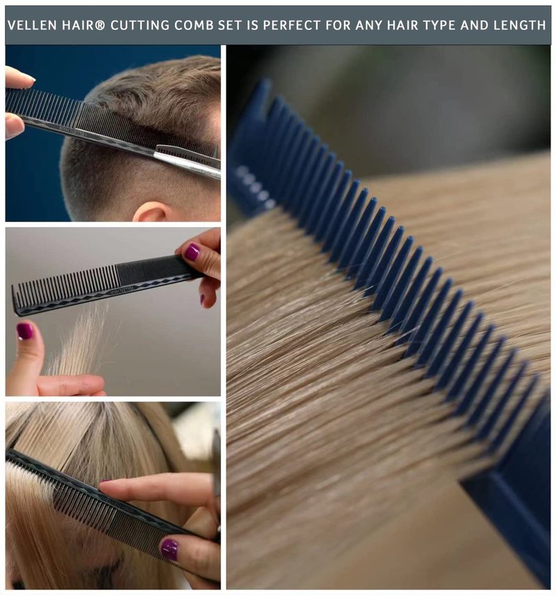 Ultimate Cutting Comb Set for Men & Women - Unbreakable PEI Material | Heat Resistant, 5-Pack