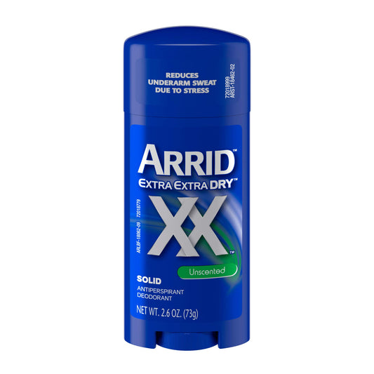 Arrid XX Antiperspirant/Deodorant Solid, Unscented, 2.7-Ounce Sticks (Pack of 6)