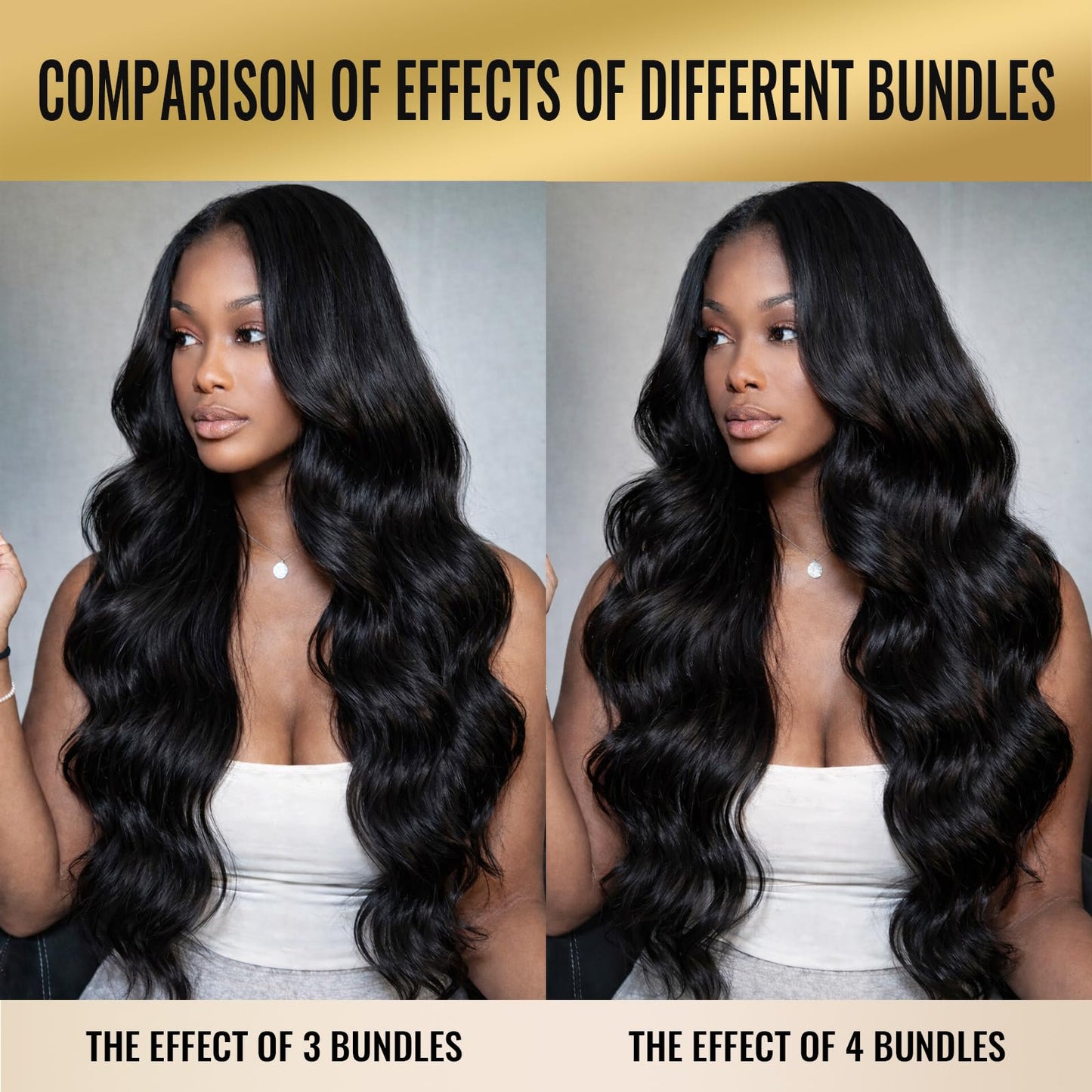 WEQUEEN Bundles Human Hair Body Wave 16A Brazilian Virgin Hair Bundles, Silky and Soft, 15 Inch Thick Weave Natural Black