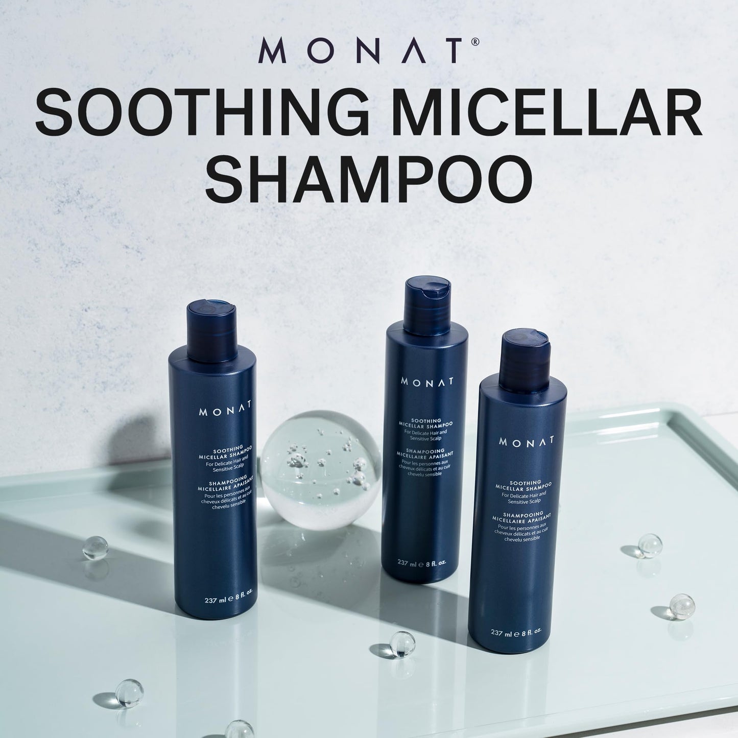 MONAT Soothing Micellar Shampoo - High-Performance Hair Shampoo Promises a Gentle, Refreshing Cleanse. Friendly to Scalp - Net Wt. 237 ml / 8 fl. oz.